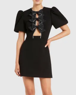 Rebecca Vallance Katie Bow Mini Dress Black Size 12 for rent on The Volte - image 5