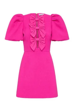 Rebecca Vallance Cecily Bow Mini Dress Hot Pink Size 10 for rent on The Volte - image 8