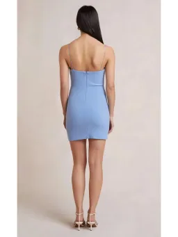 Bec & Bridge Noa Keyhole Mini Dress in Sky Blue Size AU 6  for rent on The Volte - image 2