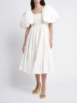 Aje Cherished Midi Dress Ivory Size 8 for rent on The Volte - image 1