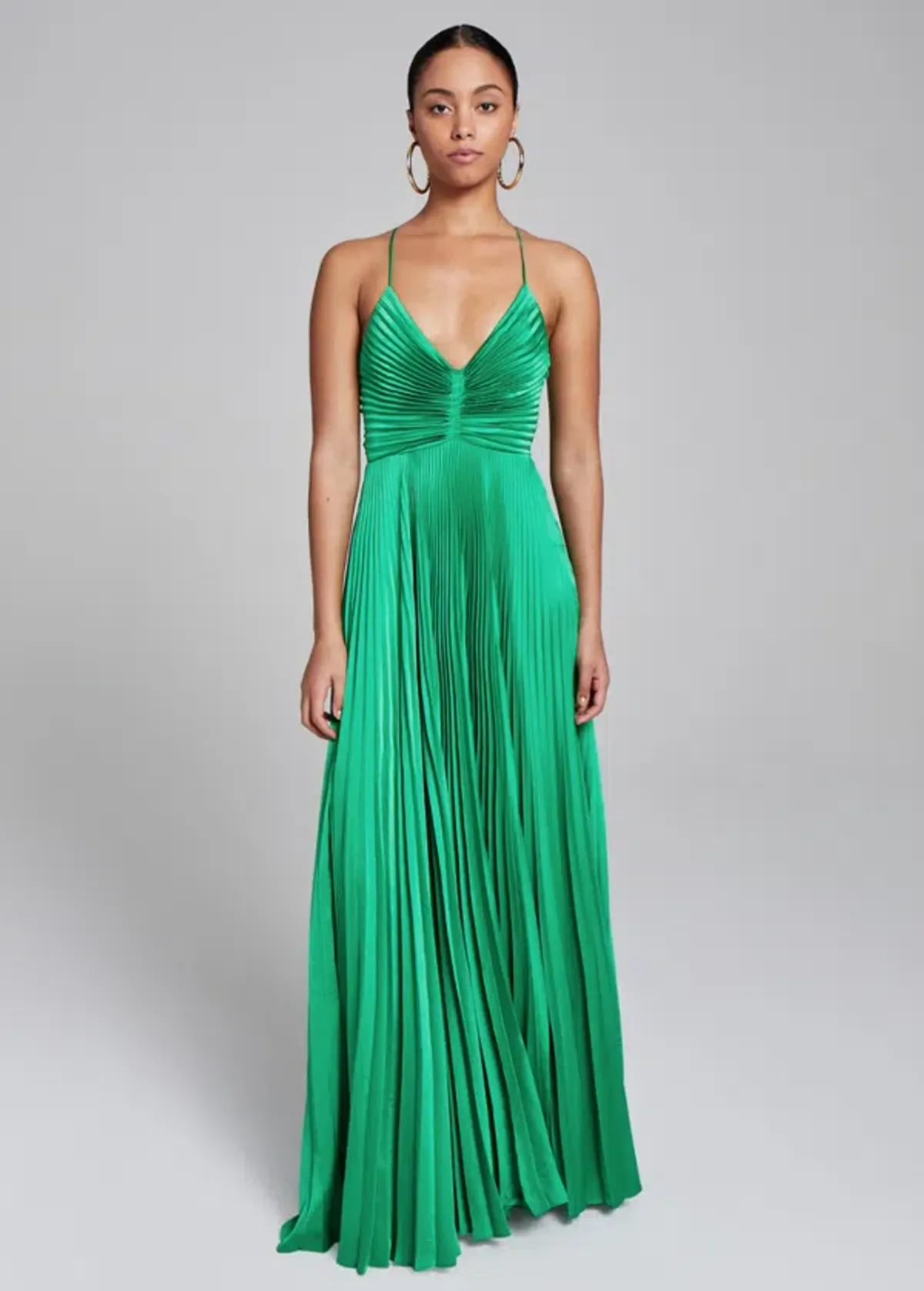 A.L.C Aries Pleated Gown Green Size 10 - Image 1