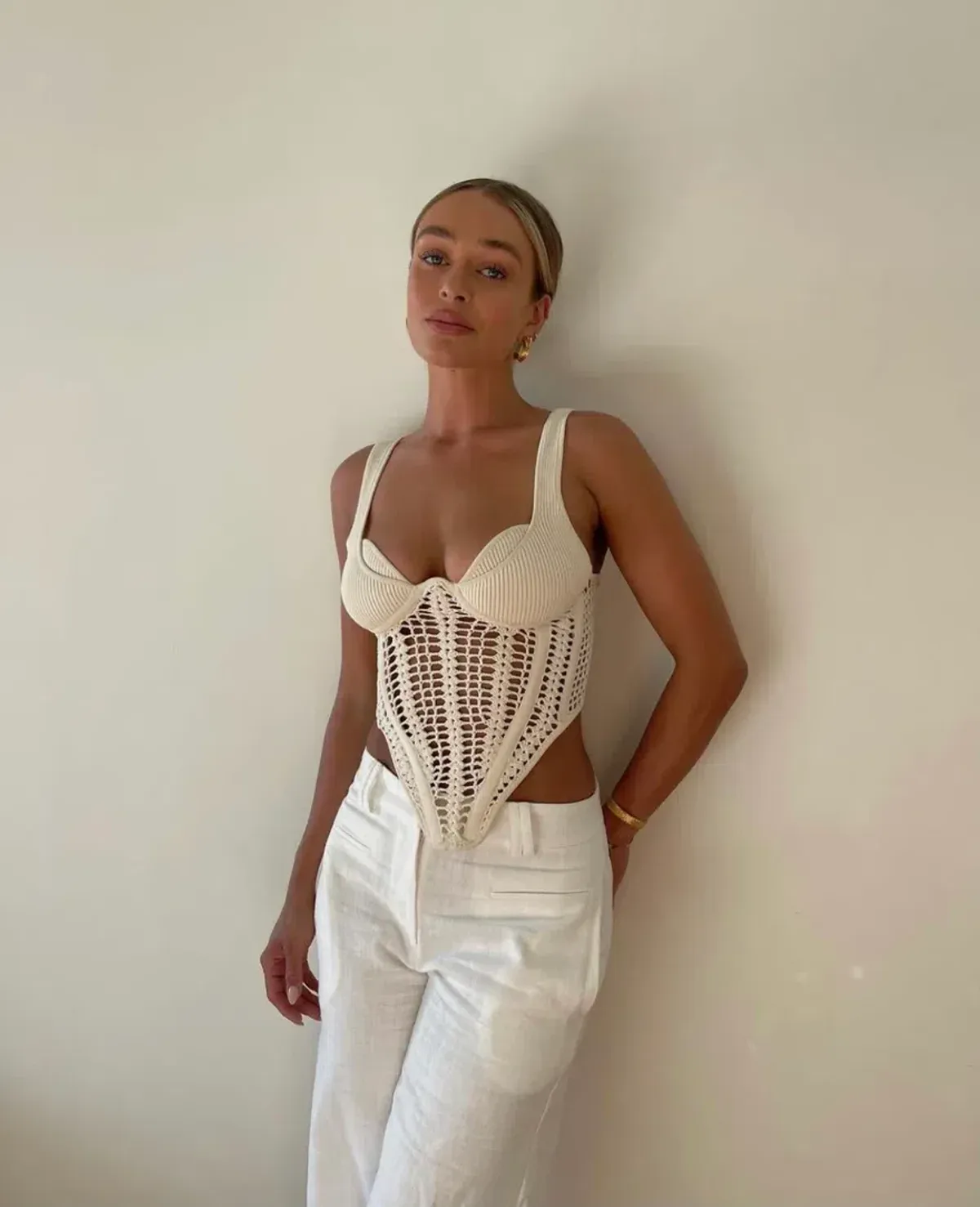 Dion Lee Crochet Corset Cream Size M / Au 10 - Image 3