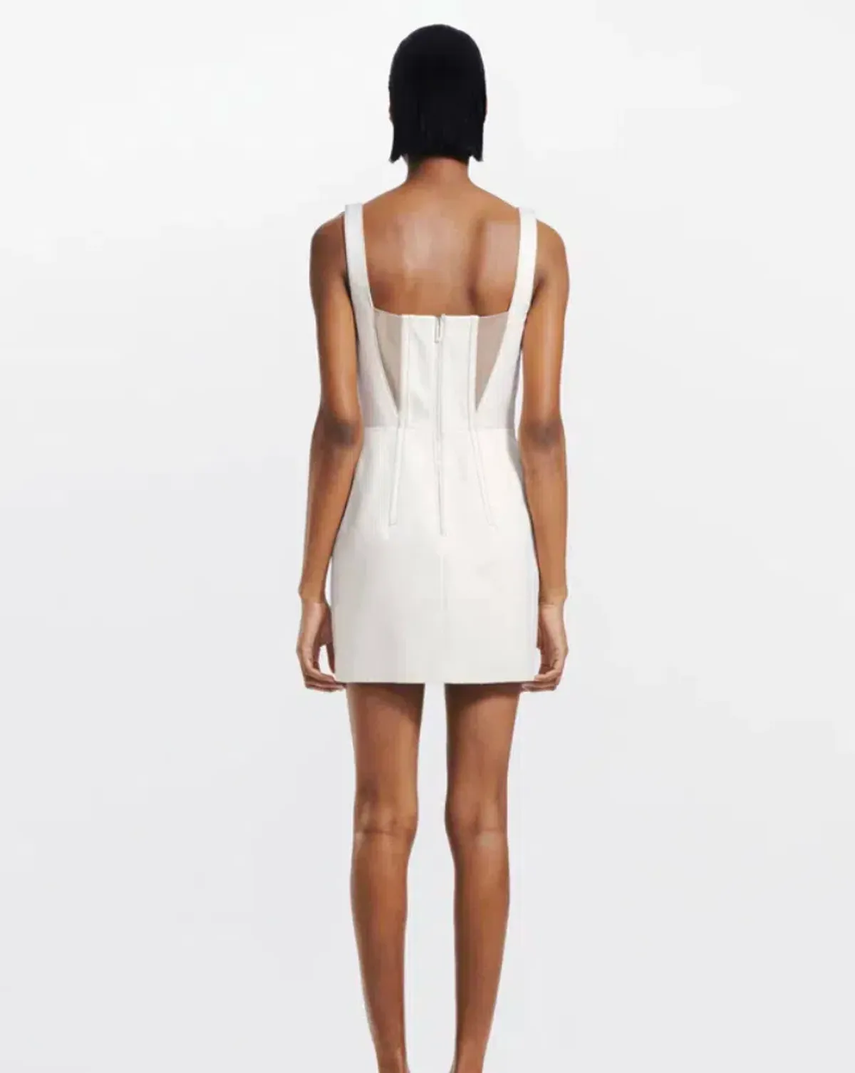 Dion Lee Fork Frame Mini Dress Canvas/Stone Size 10 - Image 2