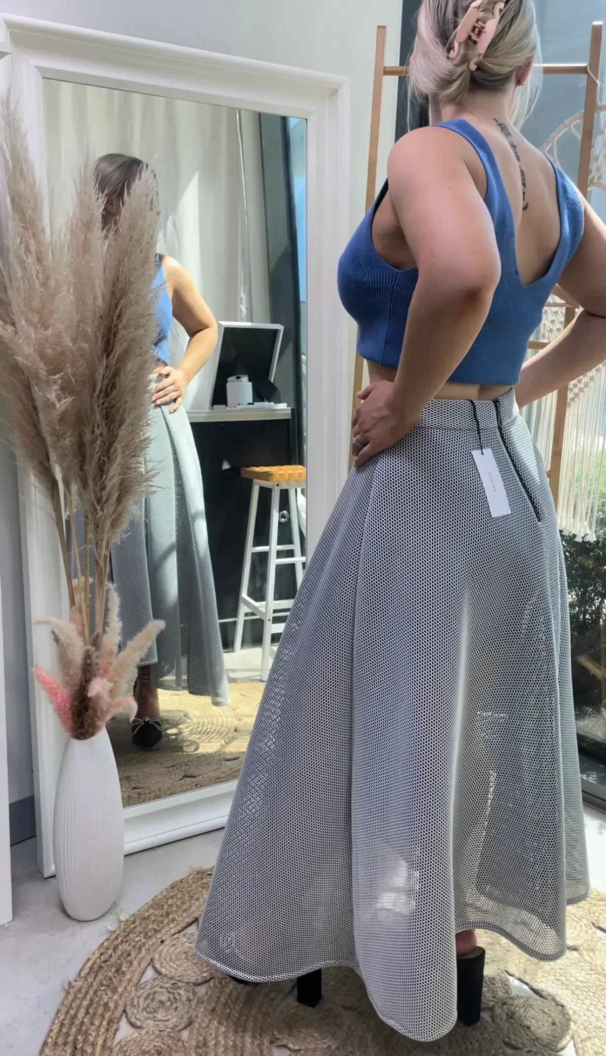 Sheike Alpha Mesh Hi Lo Skirt Grey Size 8 - Image 3