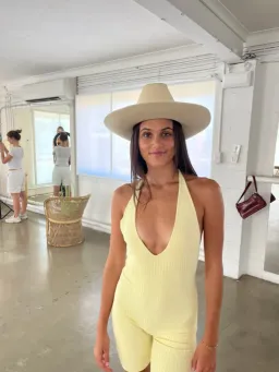 Sir the Label Kelvin Halter Jumpsuit in Lemon Size 0 / Au 6 for rent on The Volte - image 7