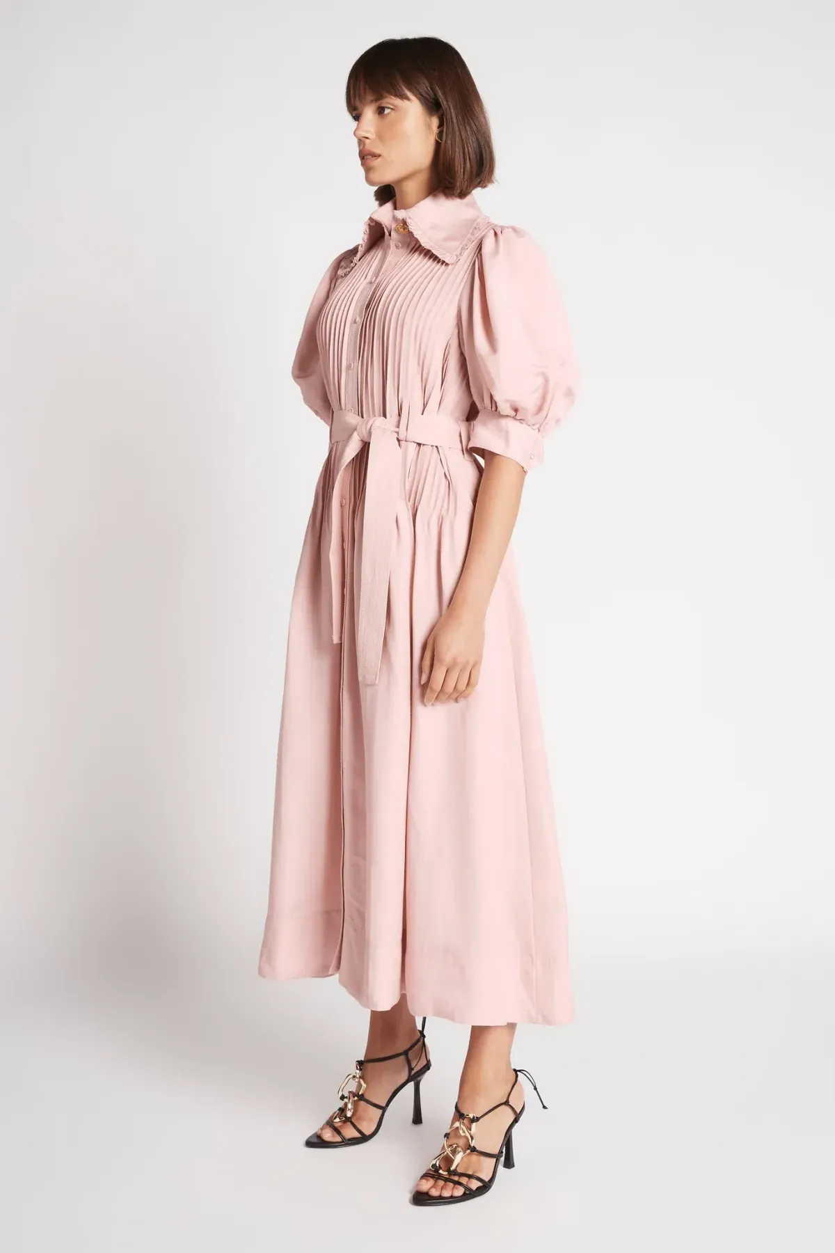 Aje Madeleine Belted Midi Dress Pink Size 16 - Image 4