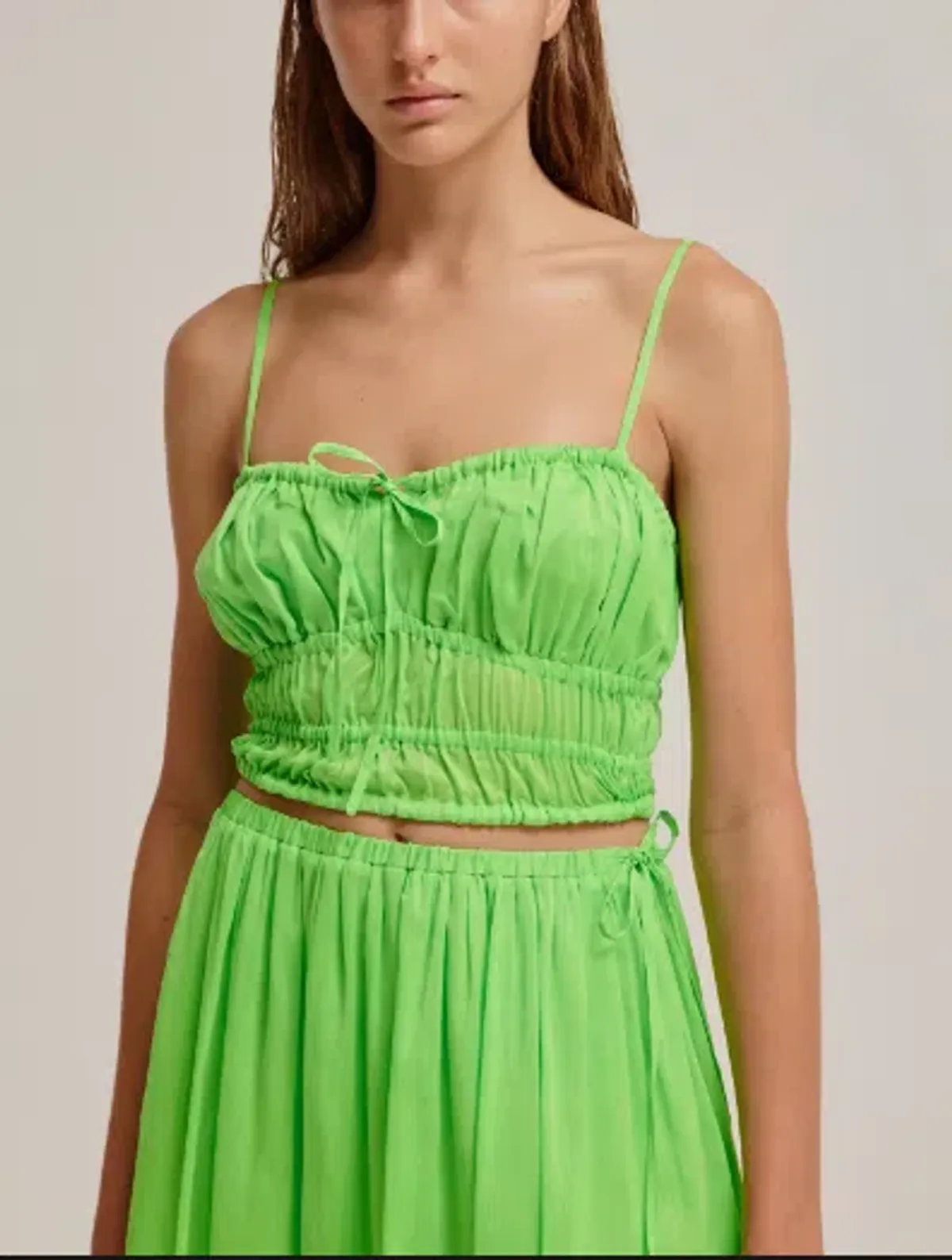 Venroy Gathered Bustier Top and Drawstring Maxi Skirt Set Green Size M / Au 10 - Image 2