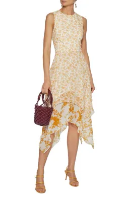 Mikael Aghal Asymmetric Chiffon Dress Floral Size 12 for rent on The Volte - image 1