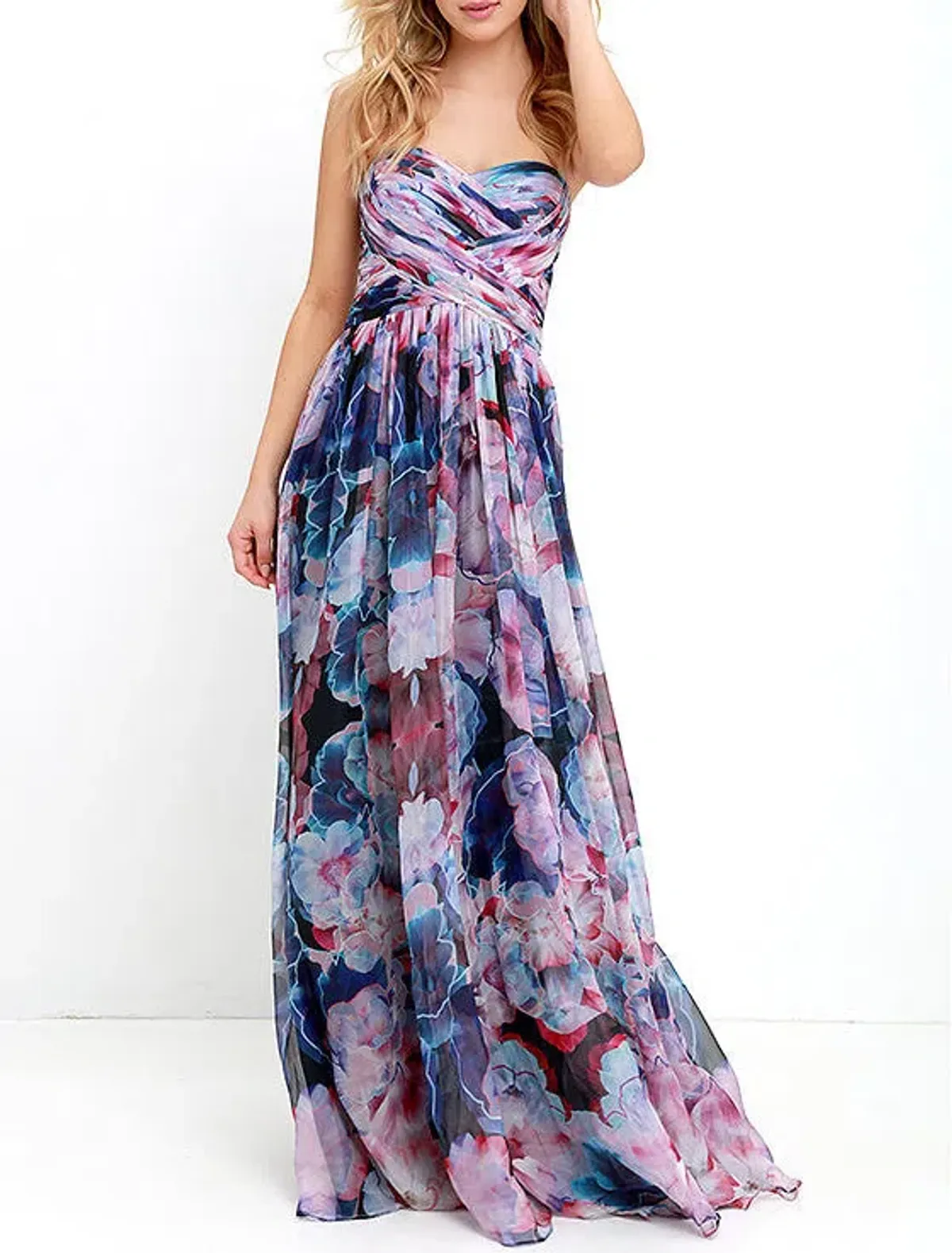 Bariano Strapless Maxi Dress Floral Size 16 - Image 1