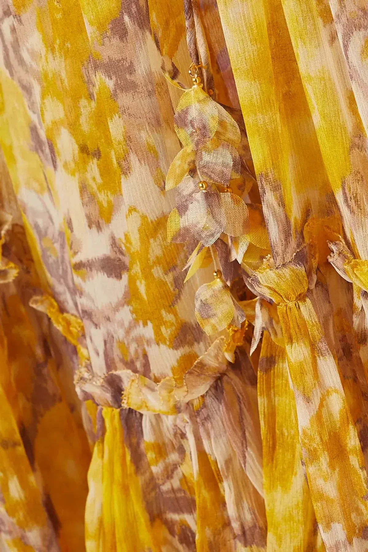 Zimmermann High Tide Flutter Midi Dress Yellow Size 2 / AU 12 - Image 4