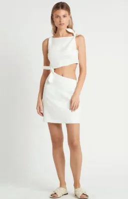 Sir The Label Ambroise Mini Dress Ivory Size 8 for rent on The Volte - image 1