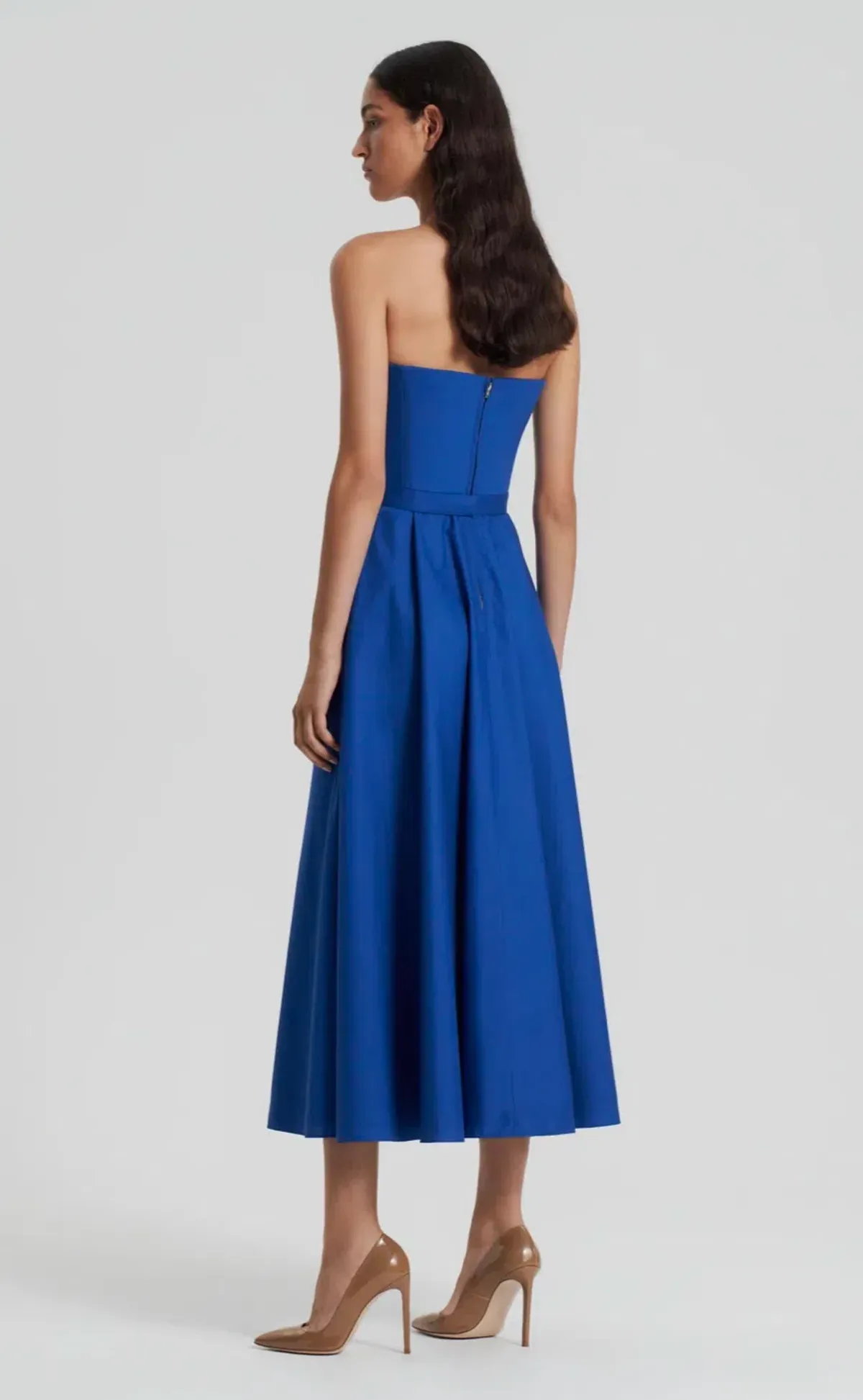 Scanlan Theodore Parachute Bustier Dress Midi Blue Size 10 - Image 2