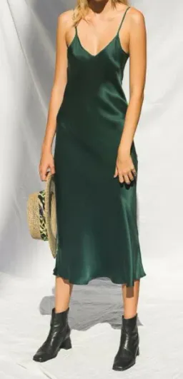 Silk Laundry 90s Slip Dress Emerald Green Size AU 10 for rent on The Volte - image 1