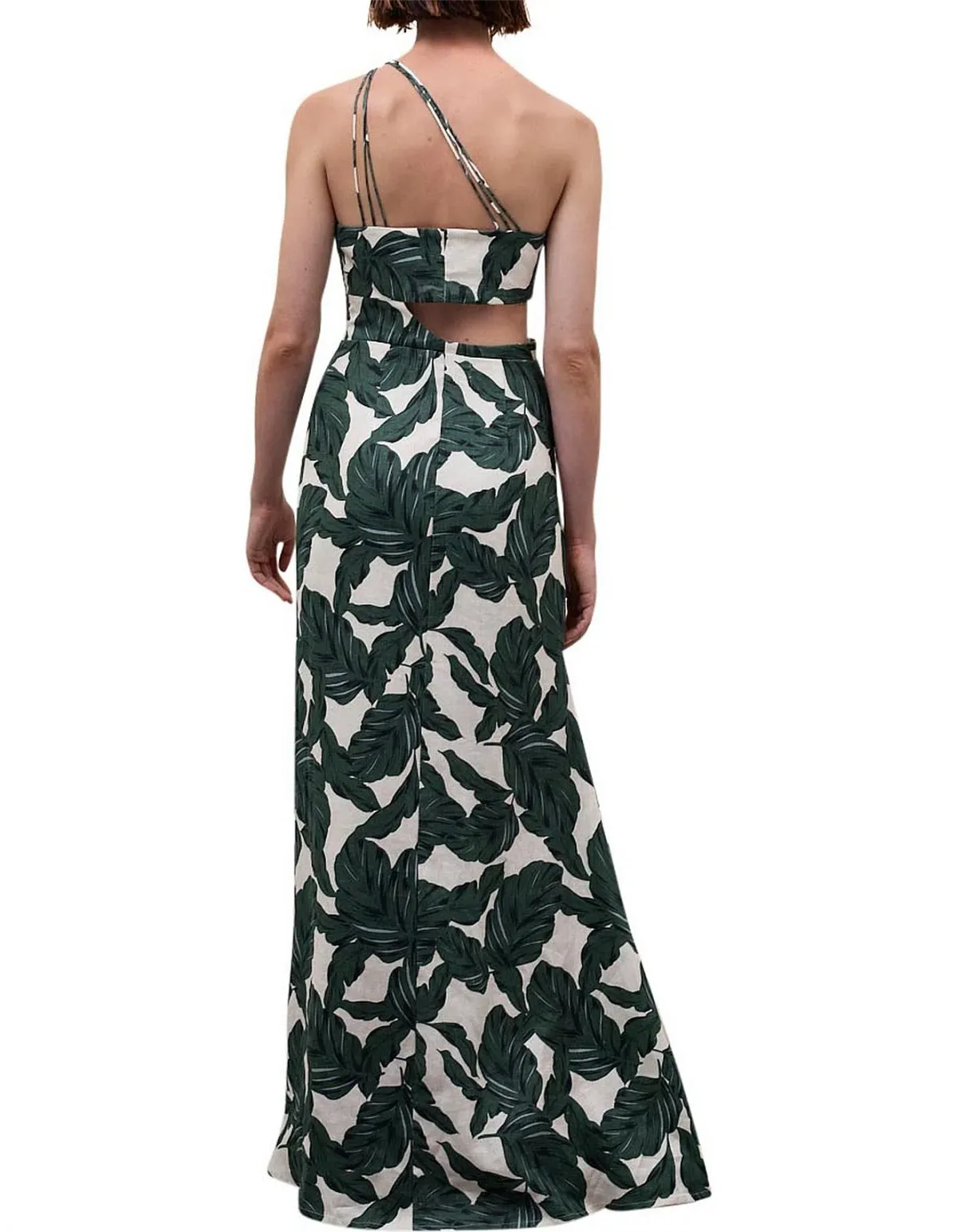Rachel Gilbert Byron Maxi Dress Cutout Green Floral Linen Size 2 / AU 10 - Image 3