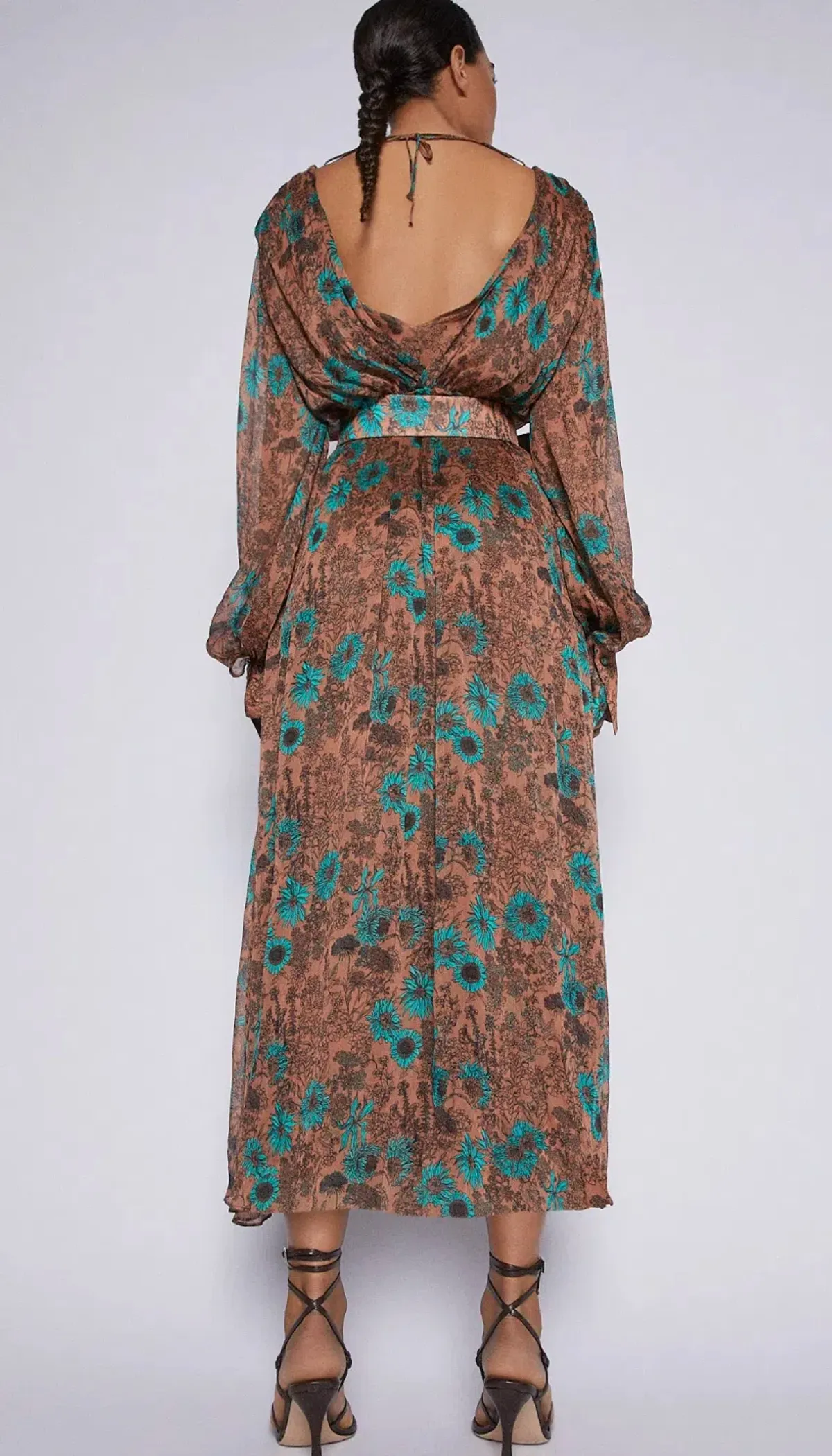 Scanlan Theodore Ggt Floral Print Dress Brown Size M / AU 10 - Image 2