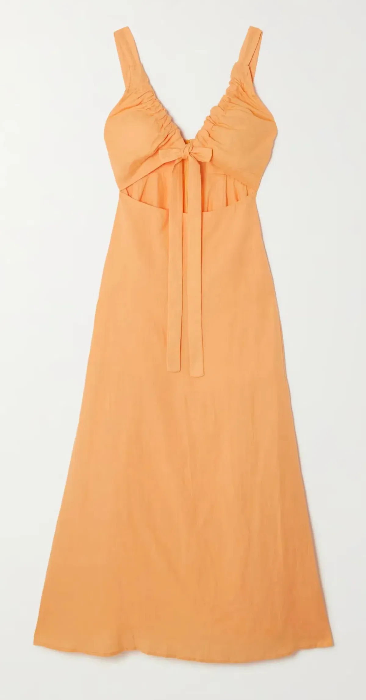Bondi Born Tobgao Cutout Linen Maxi Dress Orange Size Small / AU 8 - Image 3