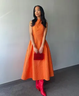 Rachel Gilbert Sophia Dress Orange Size AU 6 for rent on The Volte - image 3