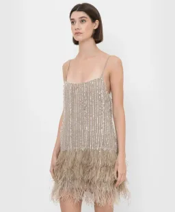 Rachel Gilbert Kenzi Mini Dress Beige Size 5 / AU 16 for rent on The Volte - image 2