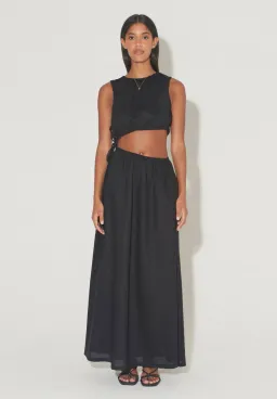 Hansen and Gretel Mesa Drawstring Midi Dress in Black Size S / Au 8 for rent on The Volte - image 1