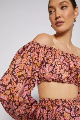 Scanlan Theodore Floral Border Print Set Chocolate Size 6 for rent on The Volte - image 2