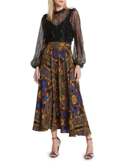 Sass & Bide One Day I Am Print Midi Skirt Multi Size 6 for rent on The Volte - image 1