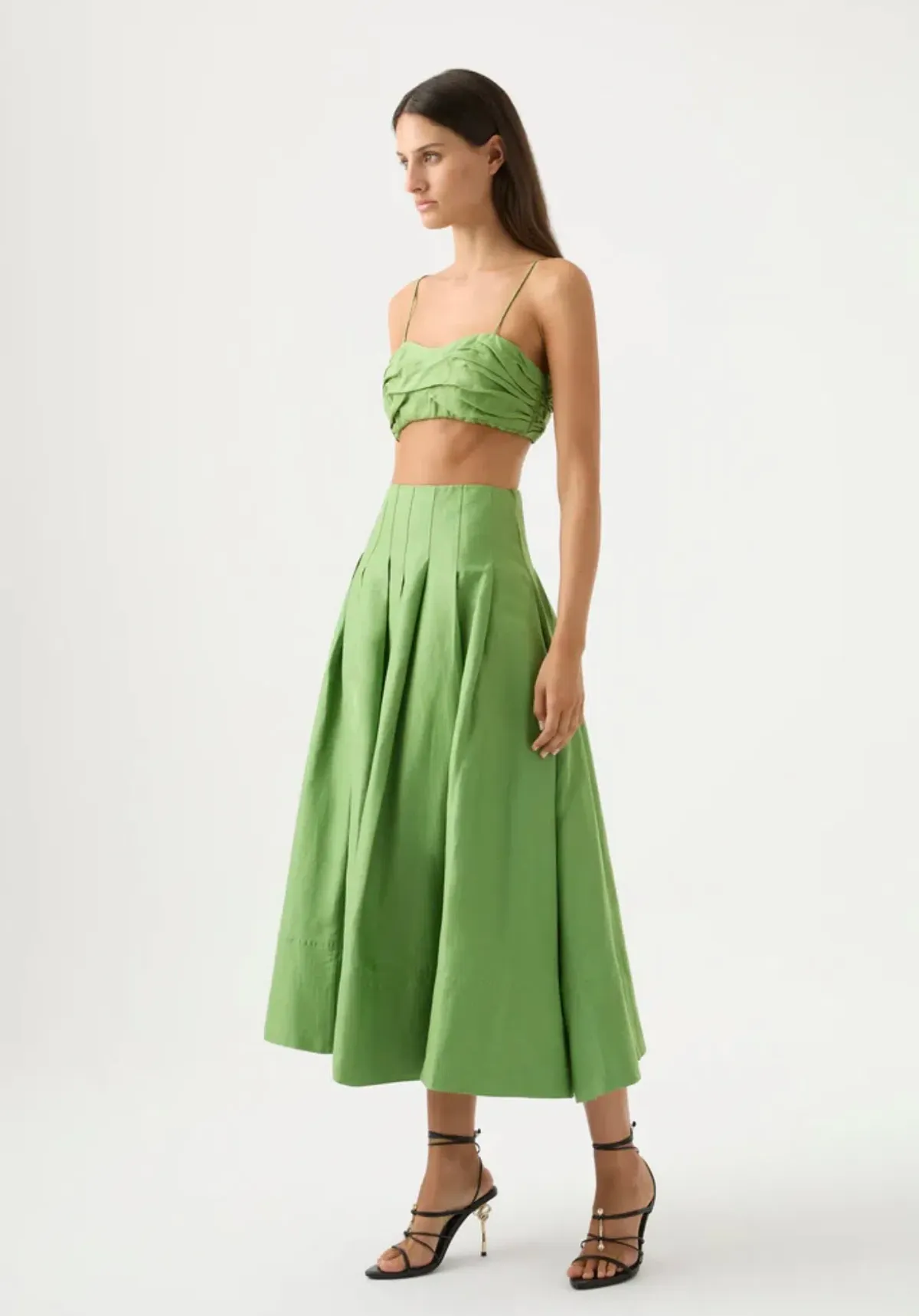 Aje Paradiso Skirt And Thea Draped Twist Crop Top Set Fern Green Size 6 - Image 2