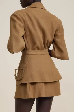 Acler Pickets Utility Mini Dress Hunter Green Size 8 for rent on The Volte - image 3