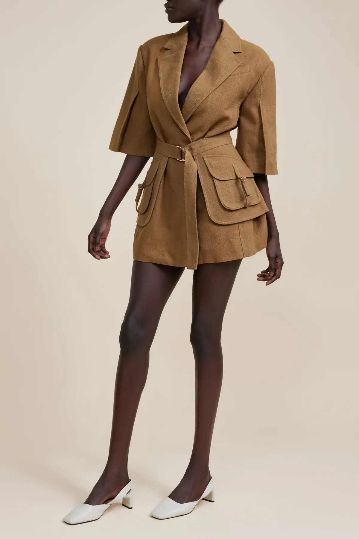 Acler Pickets Utility Mini Dress Hunter Green Size 8 - Image 1