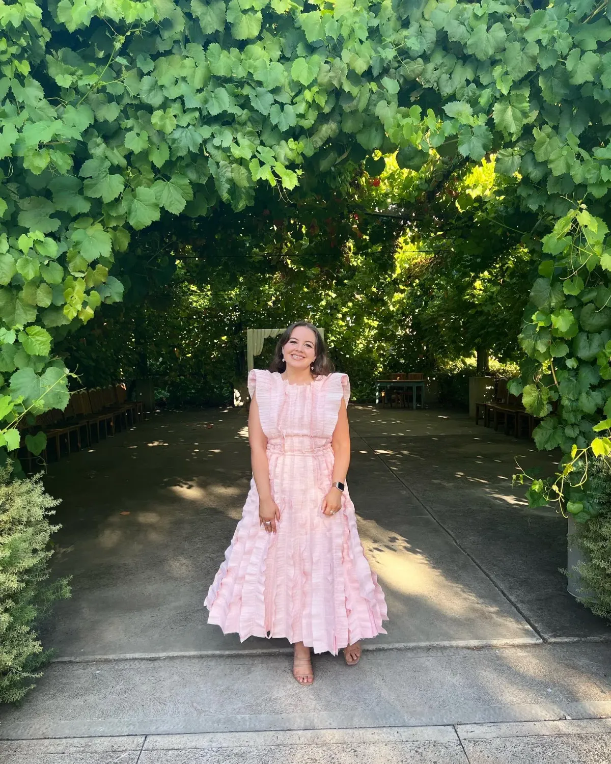 Aje Hybrid Midi Dress Rose Pink Size AU 10 - Image 3