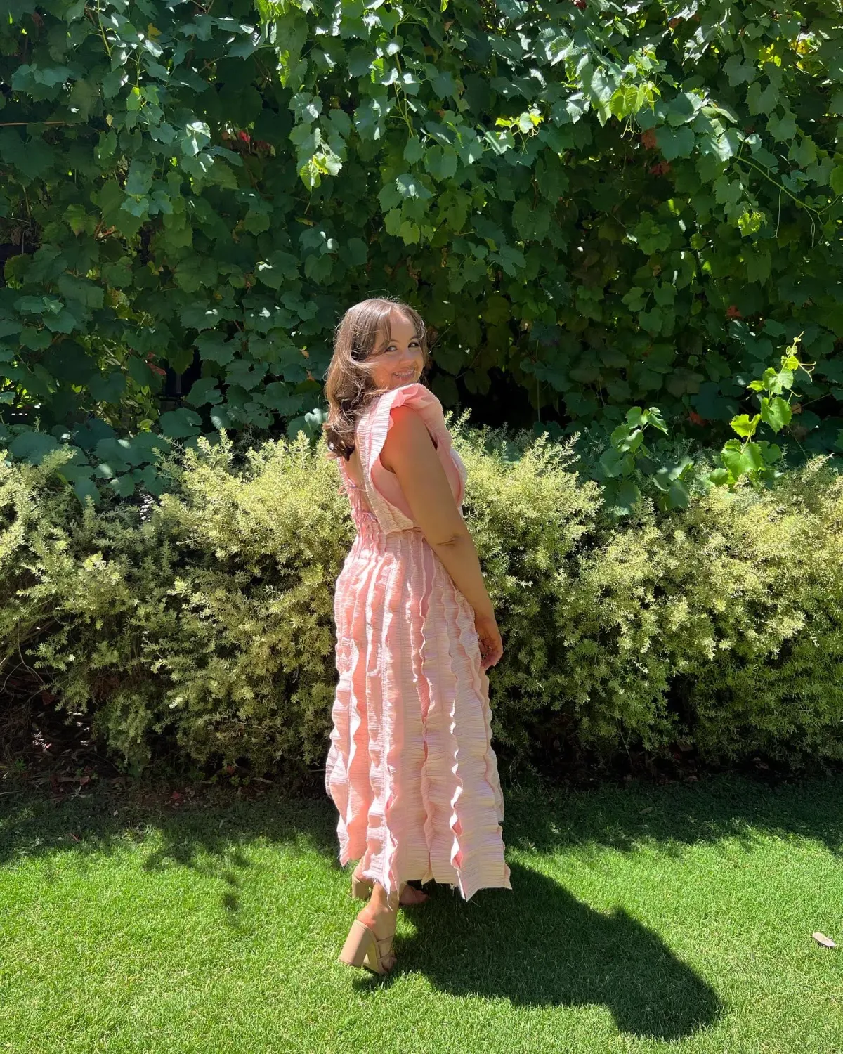 Aje Hybrid Midi Dress Rose Pink Size AU 10 - Image 4