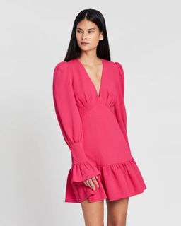 By Johnny Anna V Tulip Sleeve Mini Dress Size 8 for rent on The Volte - image 1