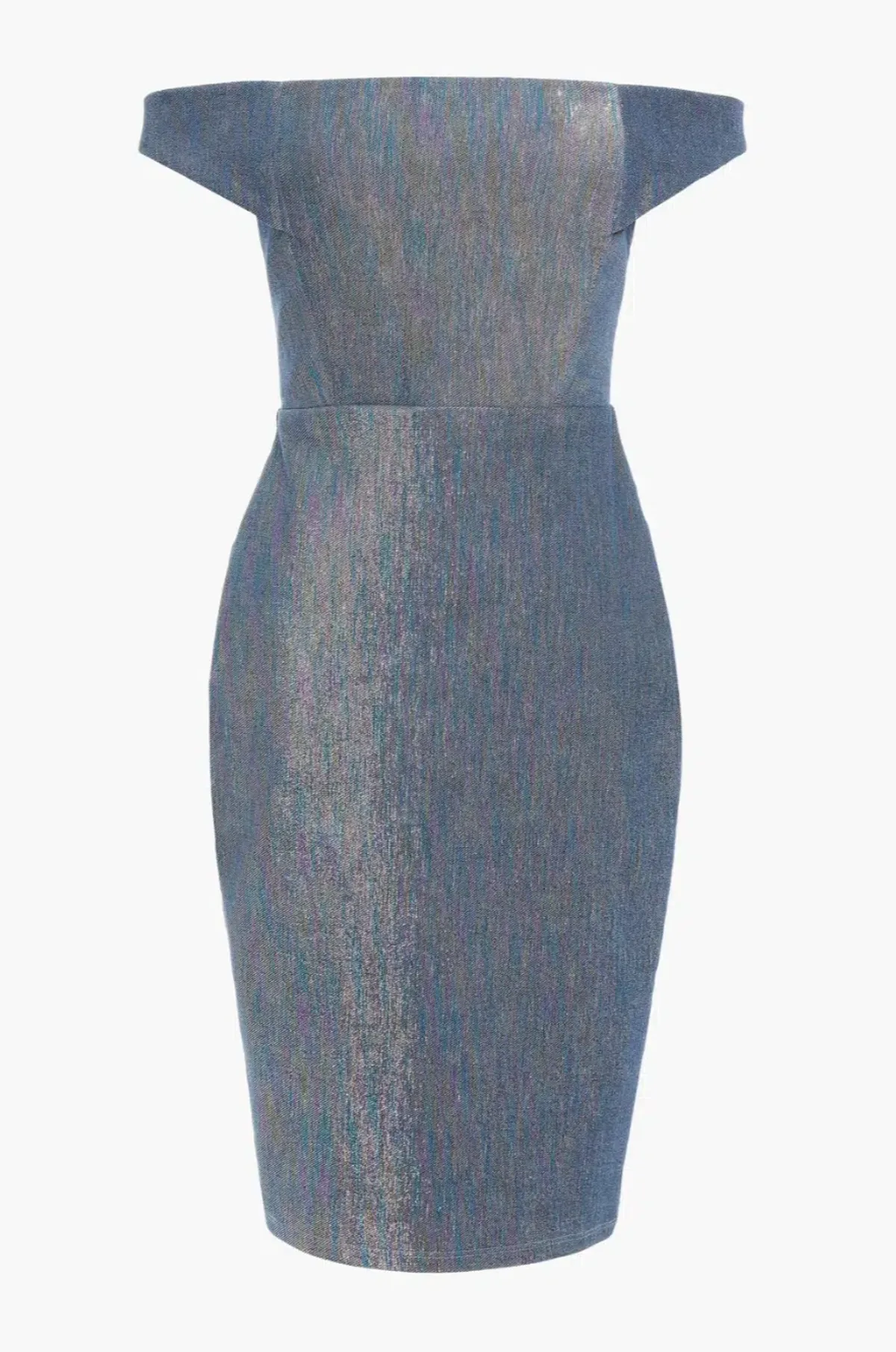 Michelle Mason Metallic Denim Dress Blue Size AU 4 - Image 3