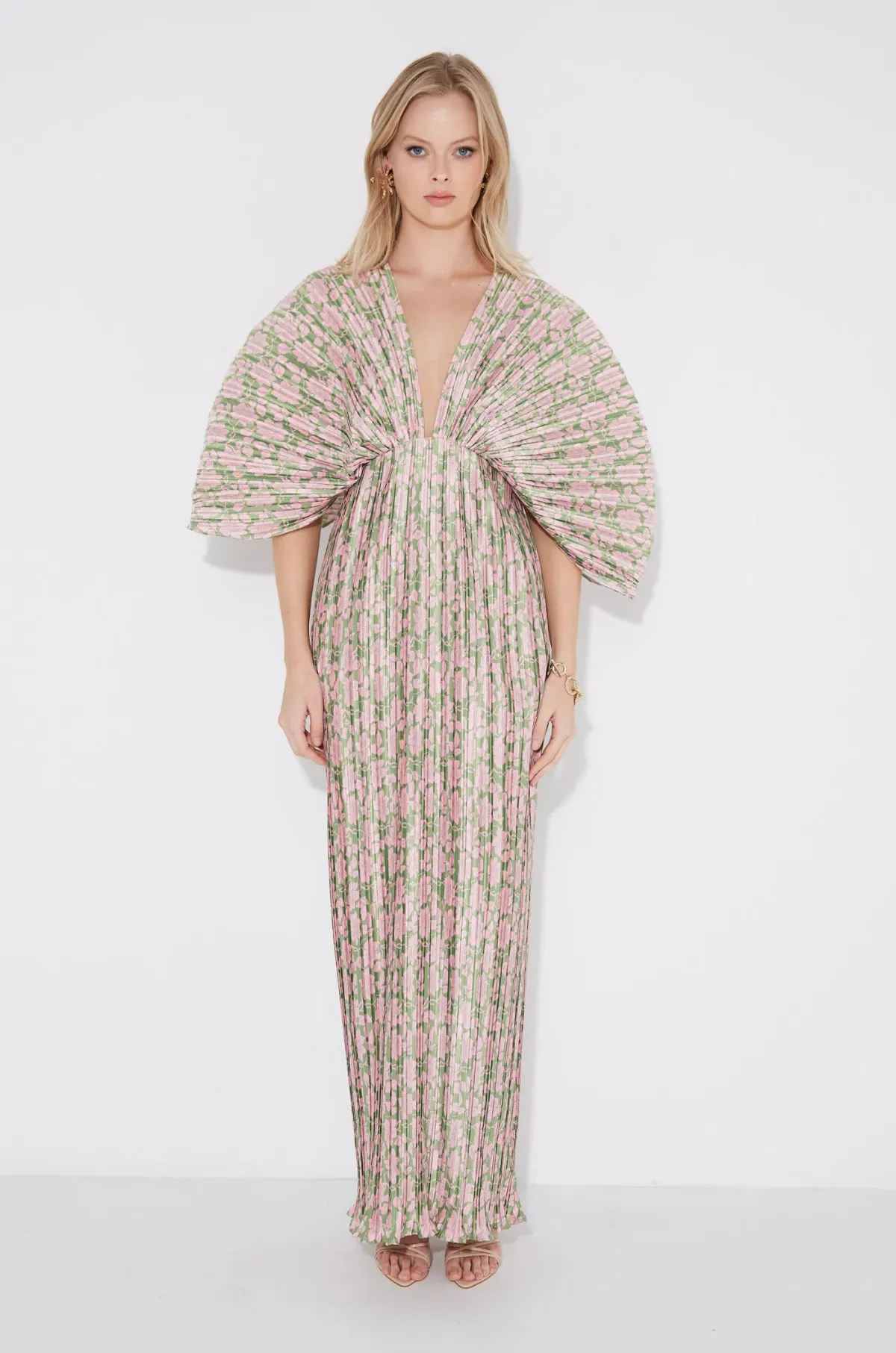 Gianna Forever Dress Olive & Pink Floral Size AU 6 - Image 1