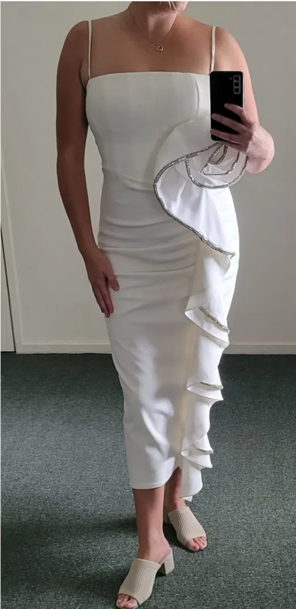 Rachel Gilbert Santiago Midi Dress Ivory Size 2 / AU 10 - Image 4