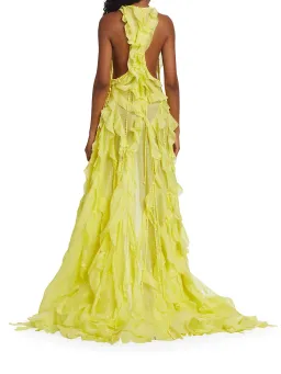 Zimmermann Wonderland Sleeveless Ruffle Gown Lemon Size 1/AU 10 for rent on The Volte - image 4