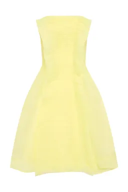 Aje Astrid Strapless Mini Dress Soft Lemon Yellow  Size 8 for rent on The Volte - image 4