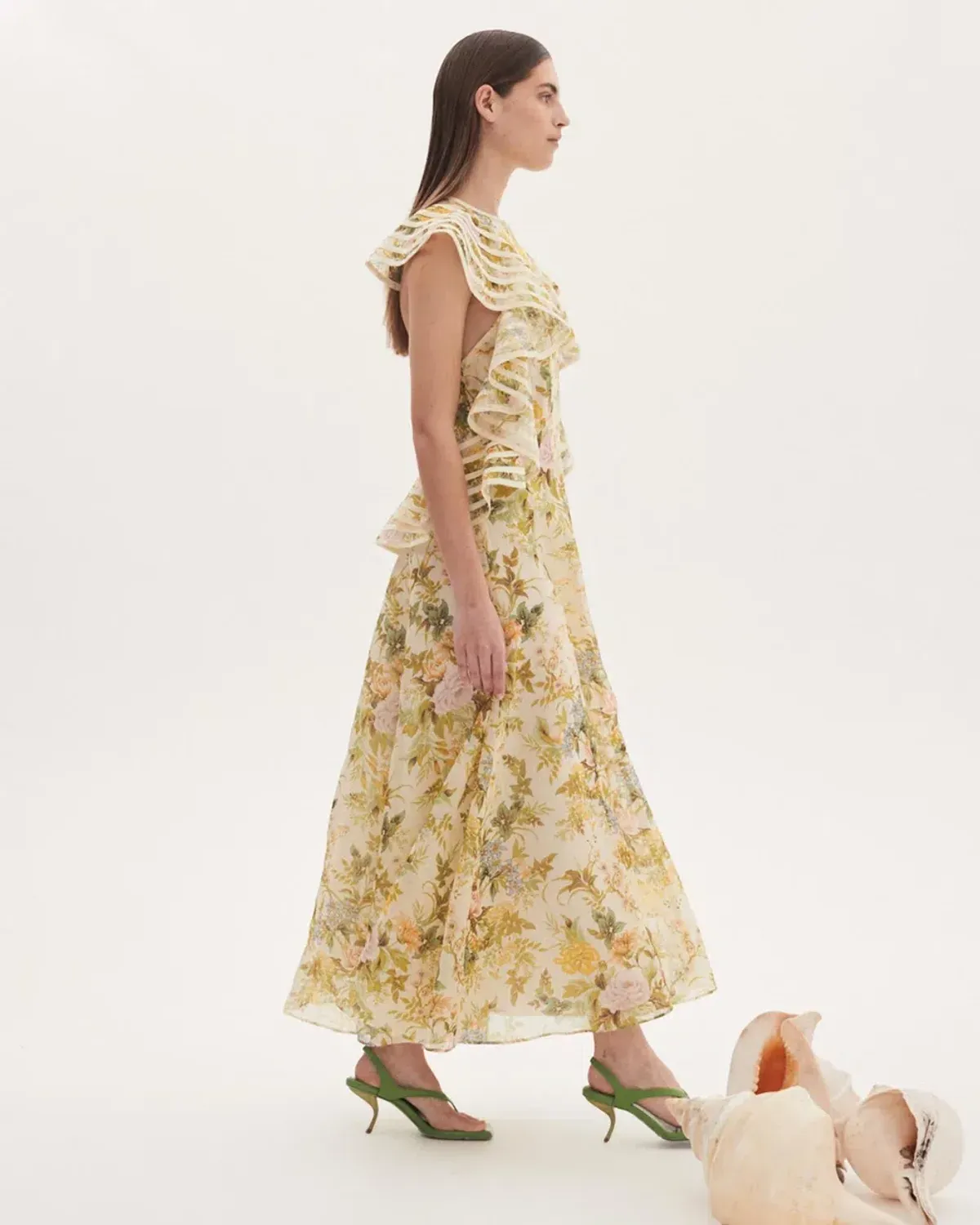 Alemais Eden Flounce Midi Dress Multi Size 8 - Image 9