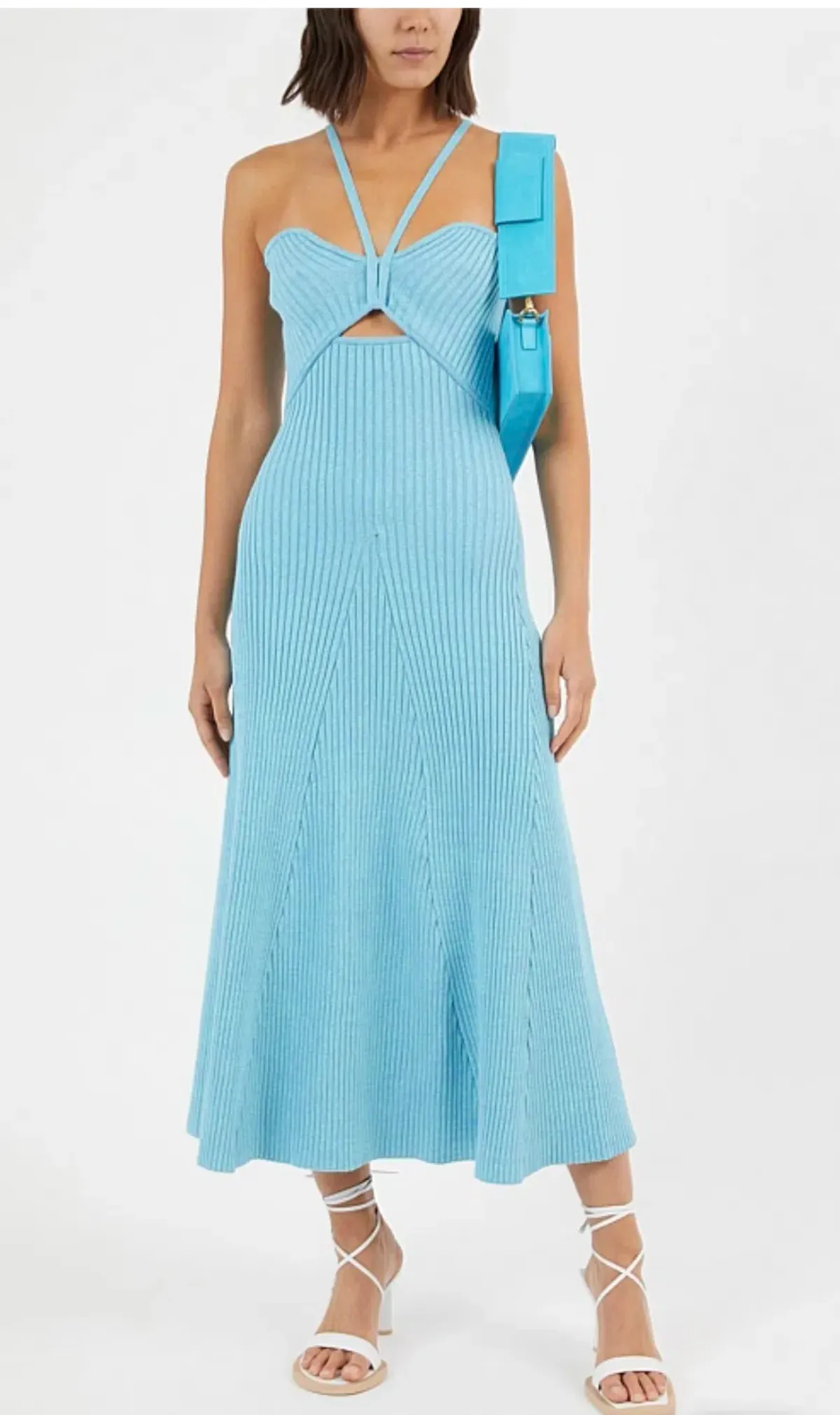 Anna Quan Galina Rib Knit Midi Dress Blue Size S / AU 8  - Image 1