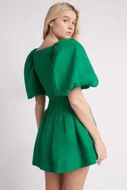 Aje Knot Puff Sleeve Mini Dress Green Size 4 for rent on The Volte - image 3