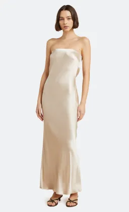 Bec & Bridge Moon Dance Strapless Dress in Sand Beige Size 8 for rent on The Volte - image 1