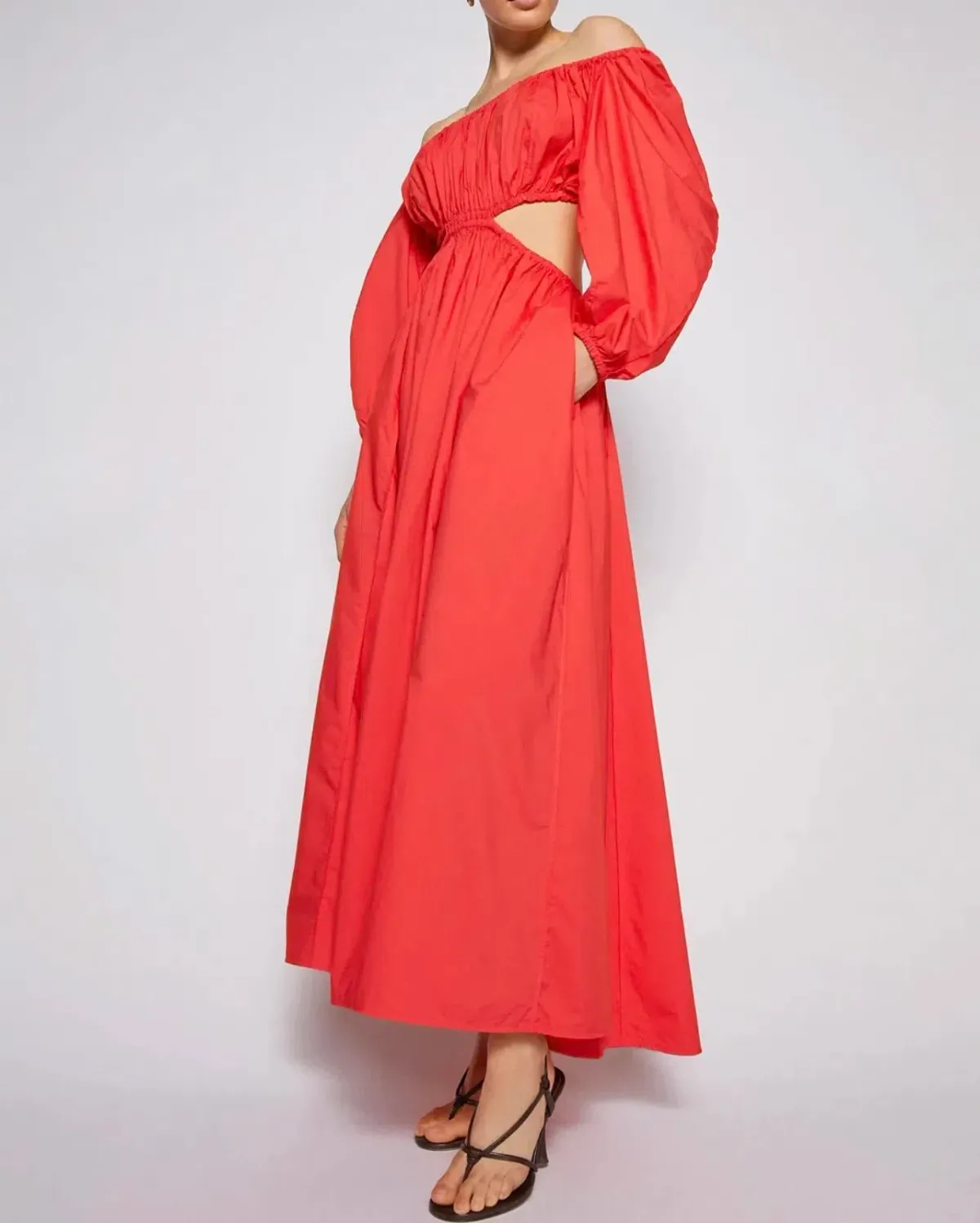 Scanlan Theodore Parachute Cotton Gather Dress Poppy Size 8 - Image 4