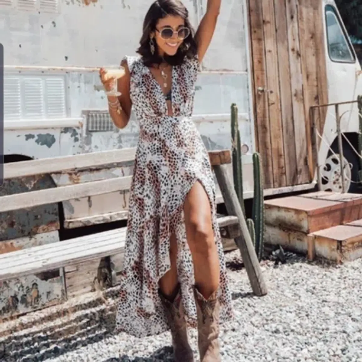 Kivari Zephyr Wrap Maxi Dress Leopard Print Size S / Au 8 - Image 2