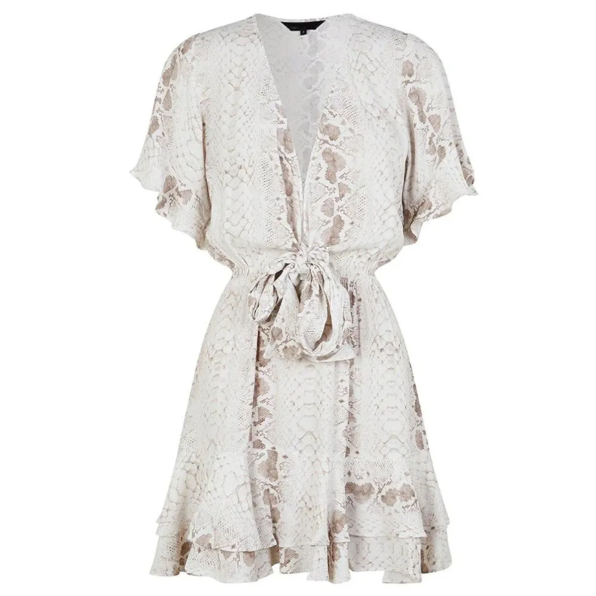 Kivari Zanzibar Tie Up Mini Dress Print Size S - Image 3