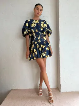 Acler Clovelly Mini Dress in Floral Posy Floral Size AU 6 for rent on The Volte - image 1