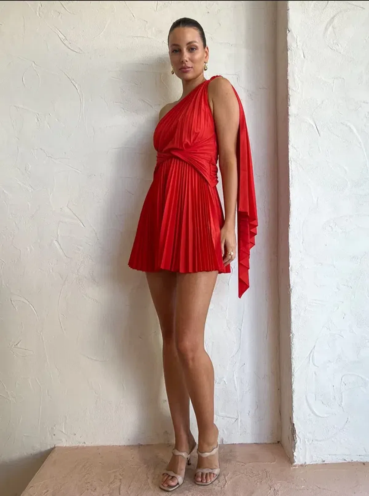 Acler Luton Mini Dress Scarlet Size 6 - Image 2