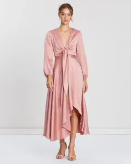 Pasduchas Mercury Midi Dress Blush Size 8  for rent on The Volte - image 1