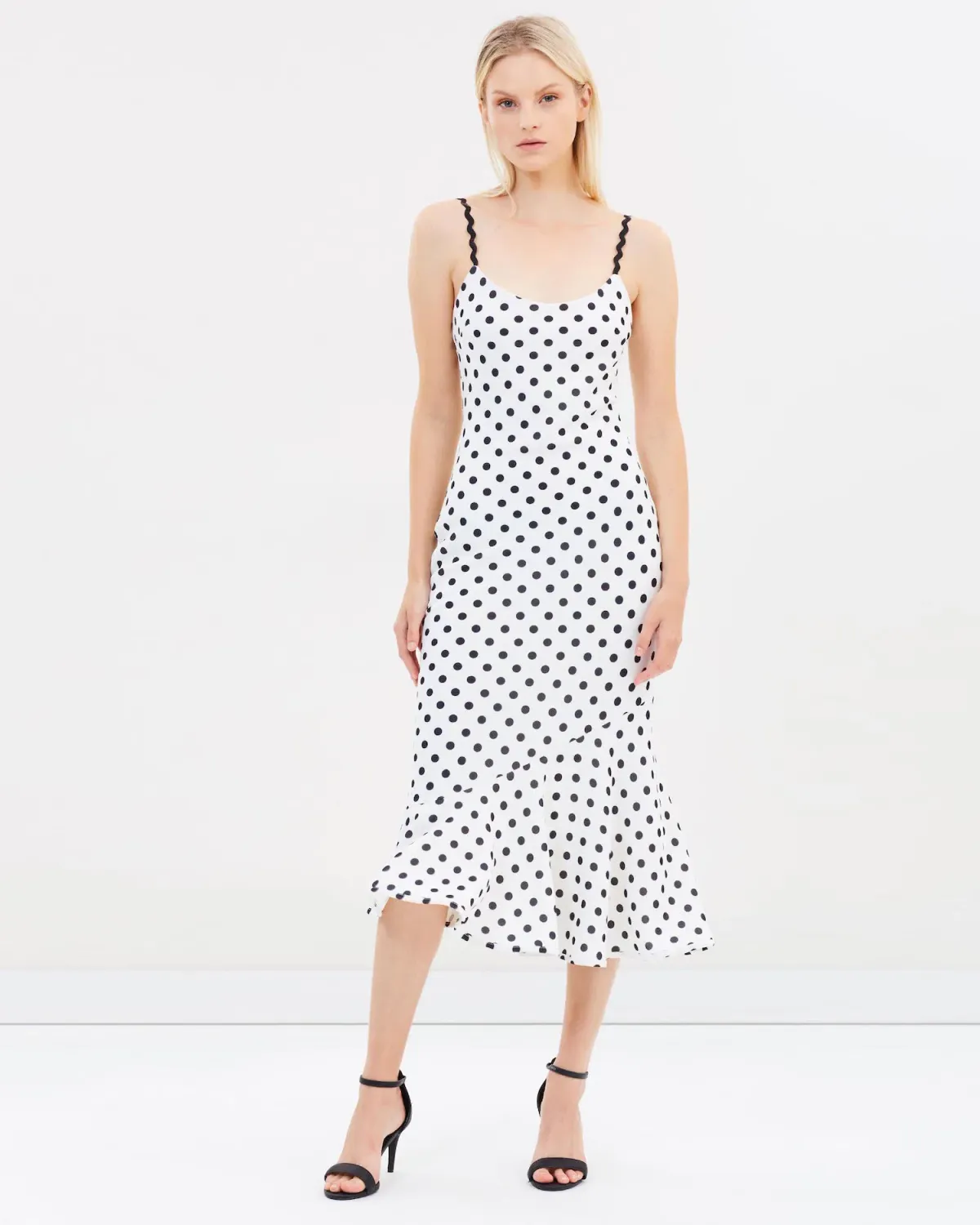 By Johnny Polka Bias Slip Dress Black/White Size 10 - Image 1