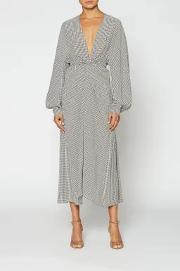 Scanlan Theodore Gingham Front Wrap Dress in Black/White Size S / Au 8 for rent on The Volte - image 1