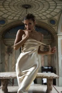 Rat & Boa Gold Sofia Dress Gold Size 4  for rent on The Volte - image 3