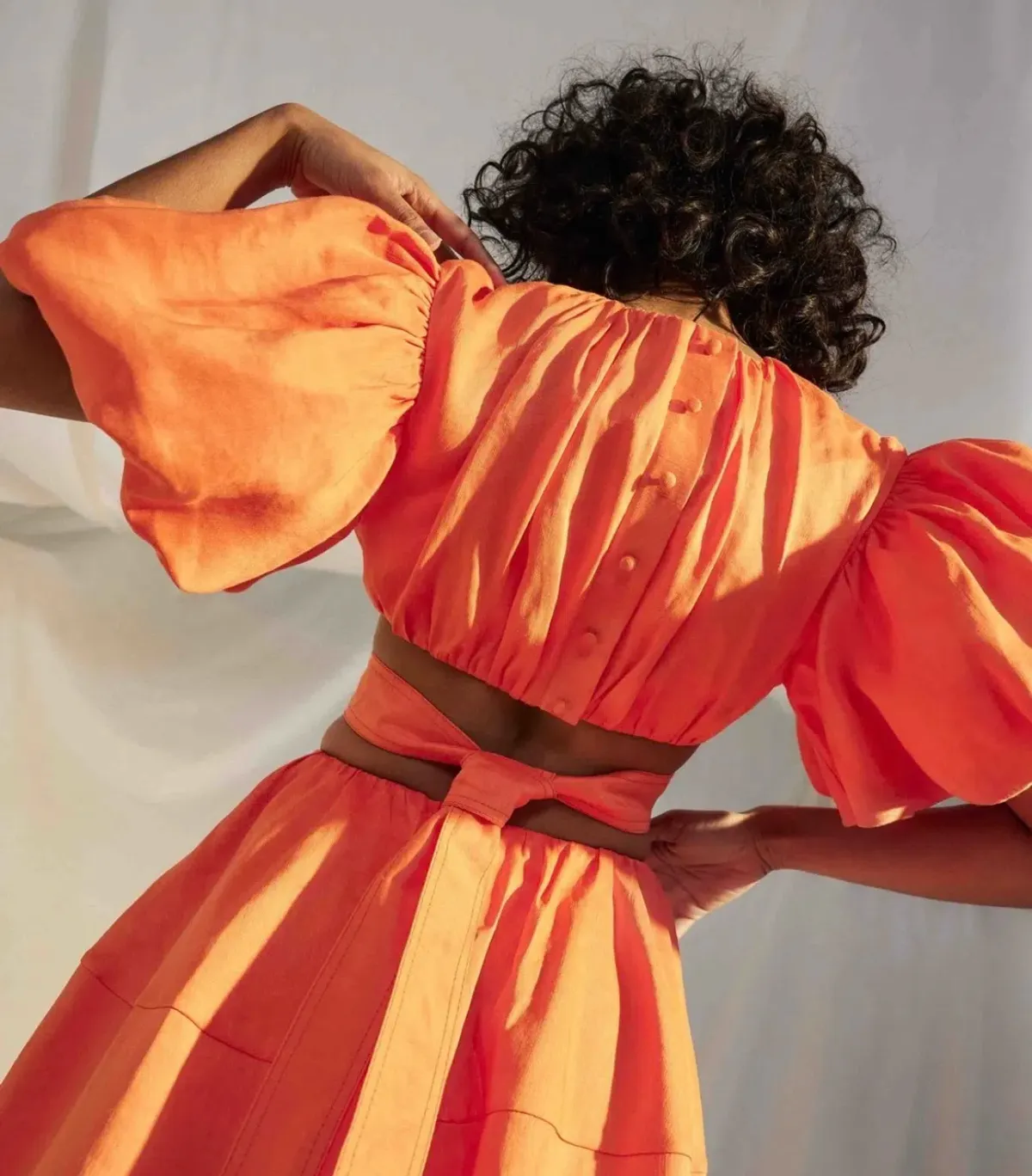 Aje Cosette Tie Back Midi Dress Orange Size 12  - Image 2